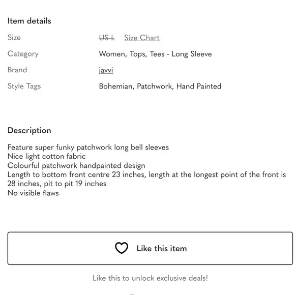 Assymetrical folk art long sleeve tee - Picture 8 of 8